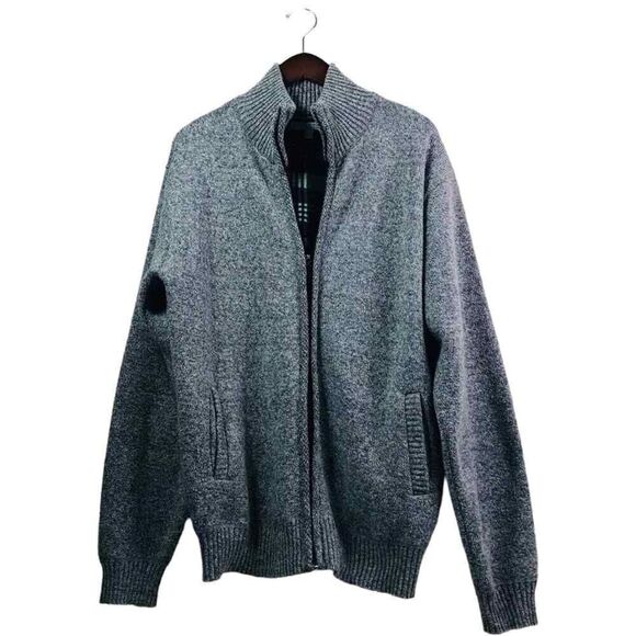 Thomas Payne UK Collection Gray Zip Up Sweater - Picture 1 of 12